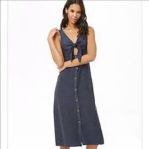 Blue Blush Navy Button-Down Midi Dress